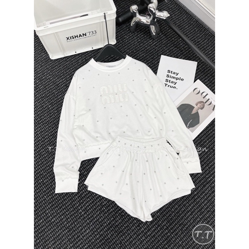 Bộ nỉ da cua đính đá