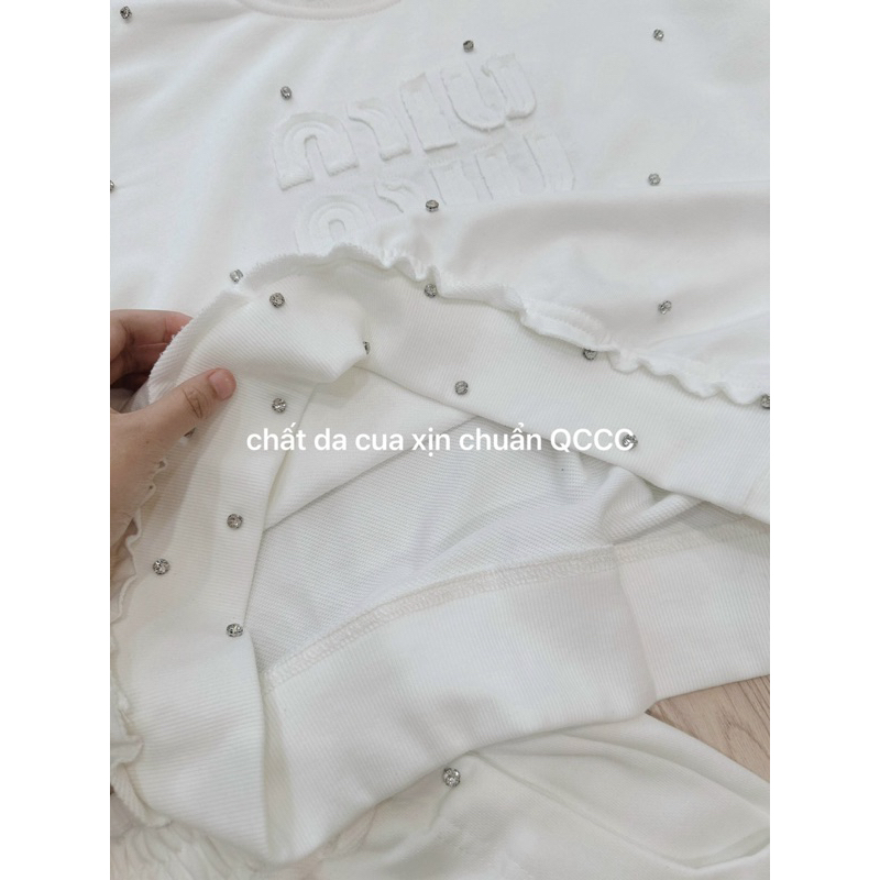 Bộ nỉ da cua đính đá