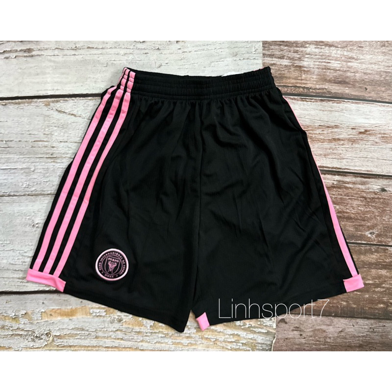 Quần đùi bóng đá vải thái tháng mát clb Miami đen pbml 2023