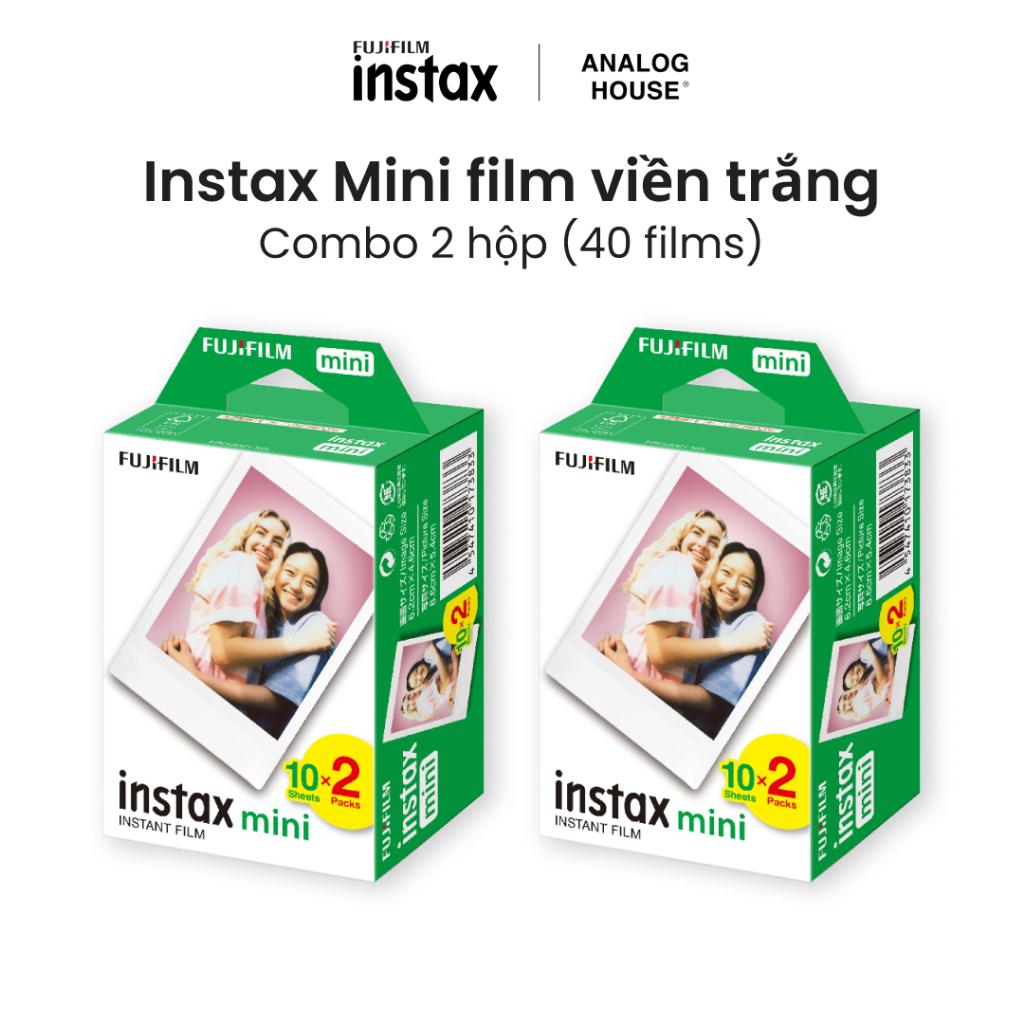 Combo 40 film Instax Mini - Viền trắng - Giấy in cho máy ảnh lấy liền Instax Mini Fujifilm - Chính hãng date xa