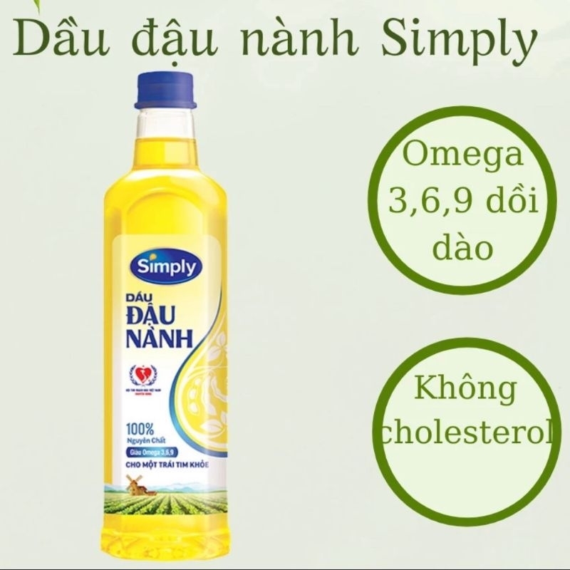 Dầu đậu lành nguyên chất simply chai 1 lít