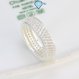 Nhẫn nam bạc đính full đá cá tính, nhẫn đeo ngón trỏ sang trọng NNA0413 - Trang Sức TNJ