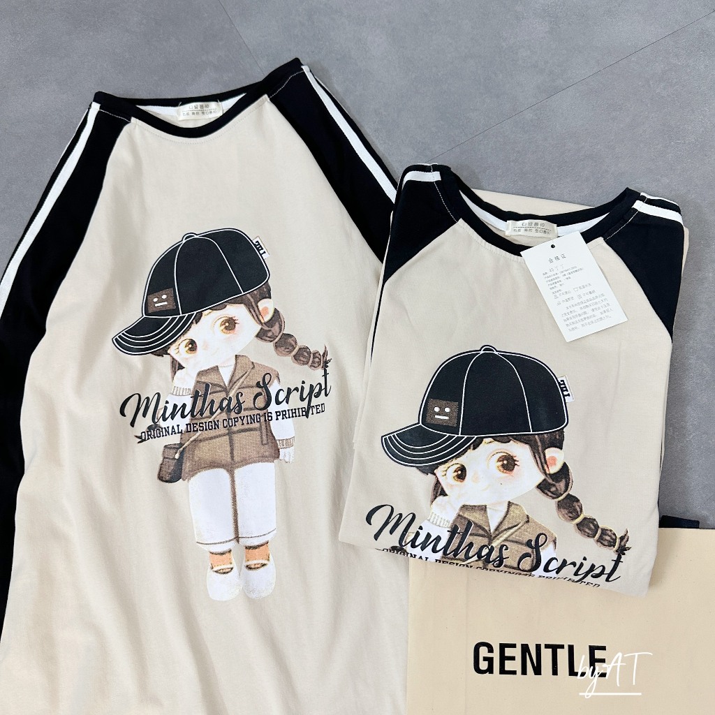 Váy suông dài tay búp bê nữ váy be tay phối đen cô gái Chất nỉ mềm chanh xả lên đồ lịch sự ai mặc cũng hợp