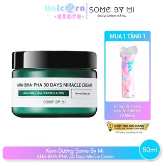 (T10/2024) Kem Dưỡng Ngừa Mụn Some By Mi AHA-BHA-PHA 30 Days Miracle Cream 50mL