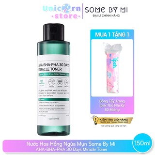 (T10/2024) Nước Hoa Hồng Ngừa Mụn Some By Mi Miracle Toner AHA- BHA-PHA 30 Days 150ml