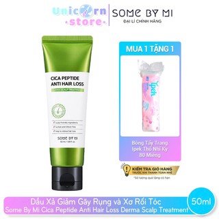 (T4/2024) Dầu Xả Giảm Gãy Rụng và Xơ Rối Tóc Some By Mi Cica Peptide Anti Hair Loss Derma Scalp Treatment 50ml