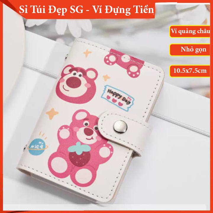 Ví mini nữ ngắn gấu dâu xinh cute cầm tay nhiều ngăn giá rẻ siêu hot -  Sỉ túi đẹp SG