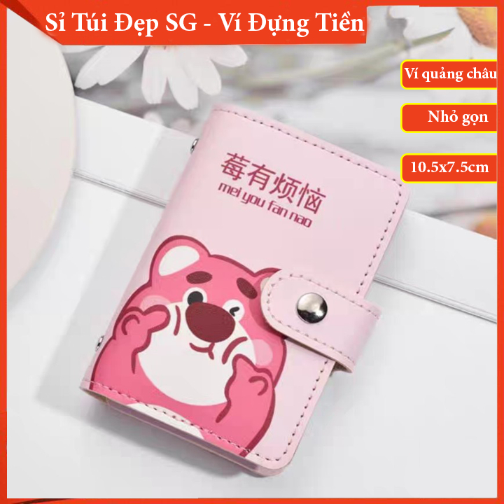Ví mini nữ ngắn gấu dâu xinh cute cầm tay nhiều ngăn giá rẻ siêu hot -  Sỉ túi đẹp SG