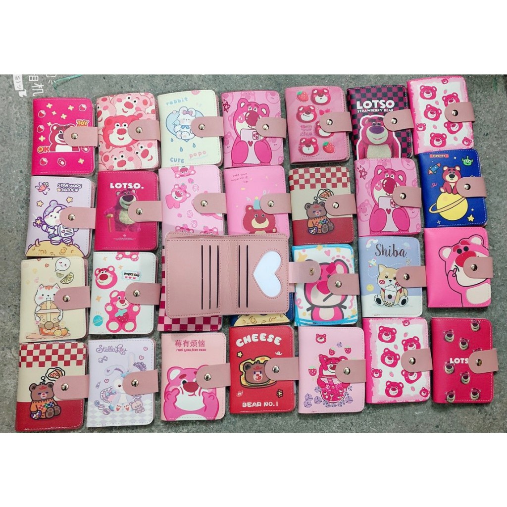 Ví mini nữ ngắn gấu dâu xinh cute cầm tay nhiều ngăn giá rẻ siêu hot -  Sỉ túi đẹp SG