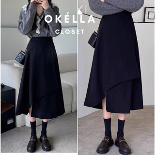  Chân váy nữ đắp chéo tà chân váy dáng dài Ulzzang Okélla 