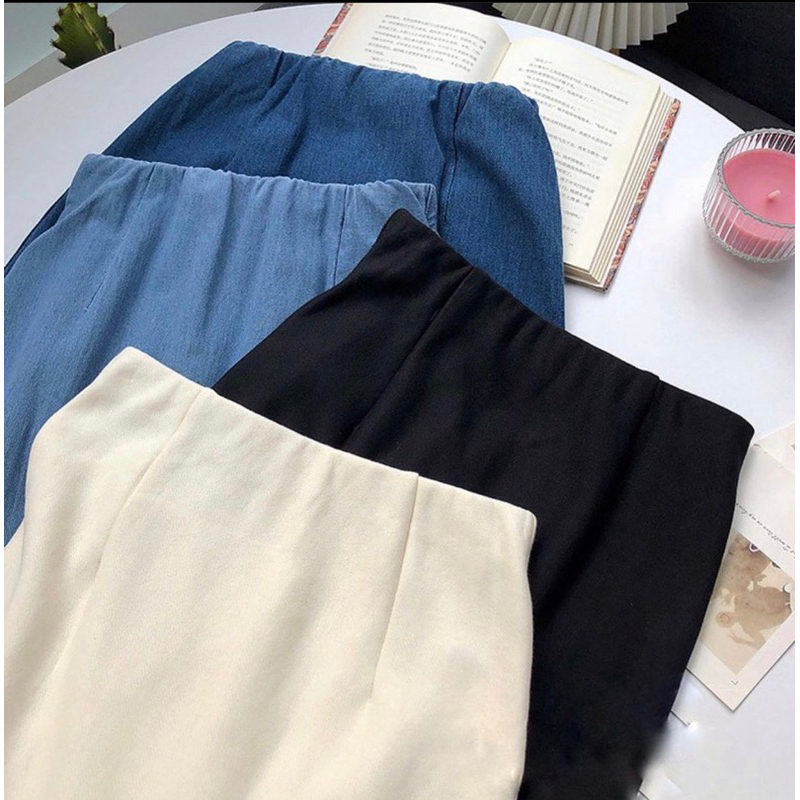 Chân váy jean co giãn