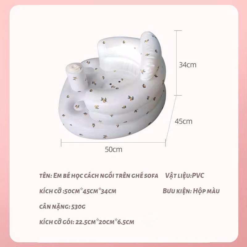 Ghế tập ngồi cho bé,Ghế hơi tập ngồi bơm hơi tự động hàng chính hãng