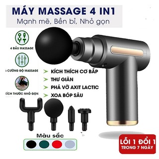 Máy massage cầm tay mini - Súng massage đấm lưng mát xa cổ vai gáy 6 chế độ, Máy massage cầm tay Chuyên Sâu Đa Năng