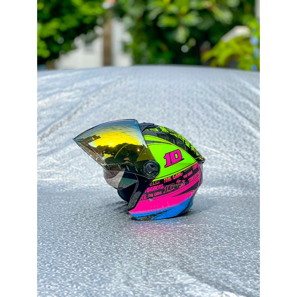 Nón bảo hiểm 3/4 2 kính Royal XH02 M668 Tem The Gang chính hãng