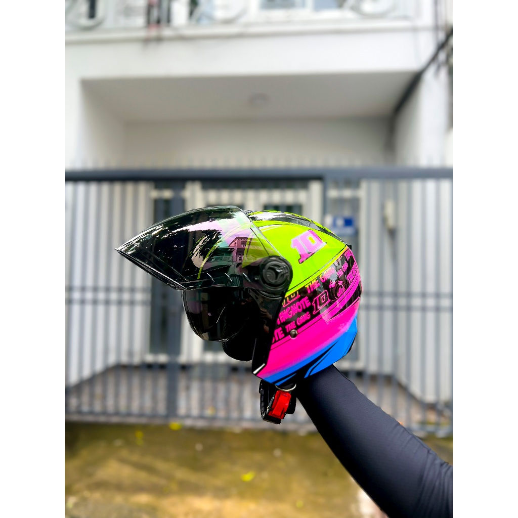 Nón bảo hiểm 3/4 2 kính Royal XH02 M668 Tem The Gang chính hãng