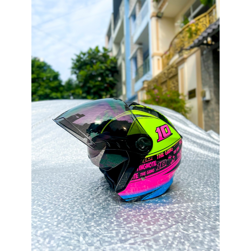 Nón bảo hiểm 3/4 2 kính Royal XH02 M668 Tem The Gang chính hãng