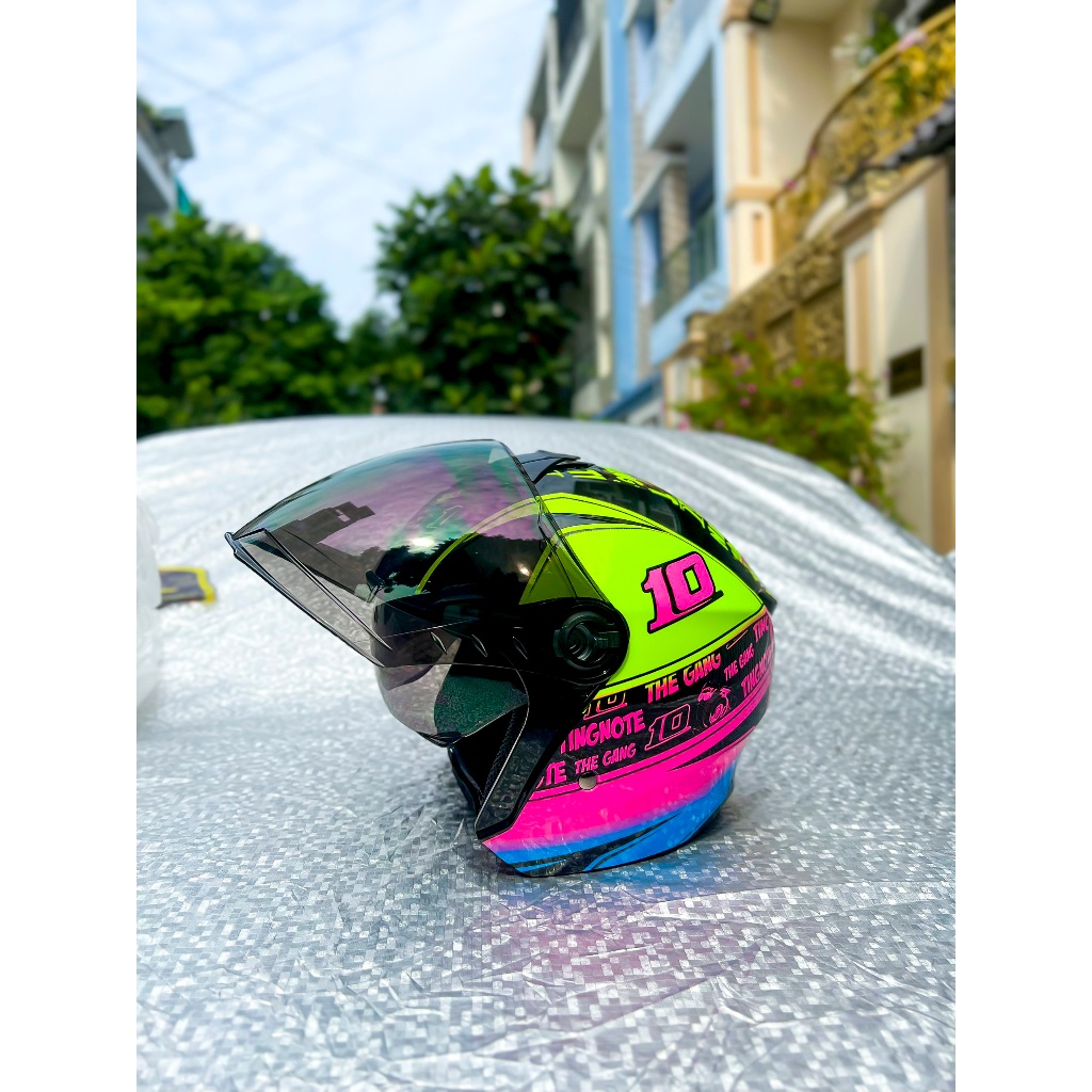 Nón bảo hiểm 3/4 2 kính Royal XH02 M668 Tem The Gang chính hãng