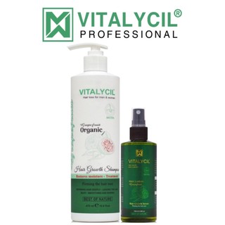 Combo dầu gội, xịt Bưởi Biotin chống rụng kích mọc tóc Vitalycil 100ML - 470ML