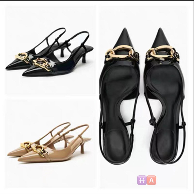 Giày sục zar mấu mới 2023_ sục dáng sandanl hottren phong cách nhẹ nhàng _Giày sục khoá xích gót 3cm