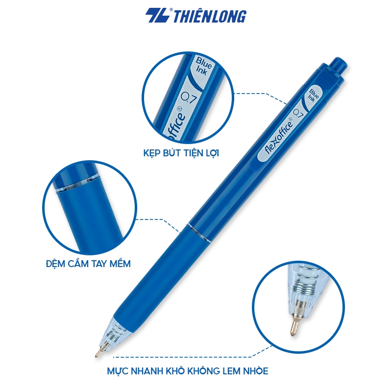 Bút Gel B Thiên Long Flexoffice FO-056 - Mực tiêu chuẩn châu Âu - Túi 10 màu mực - Phù hợp nhu cầu mỹ thuật, đánh dấu