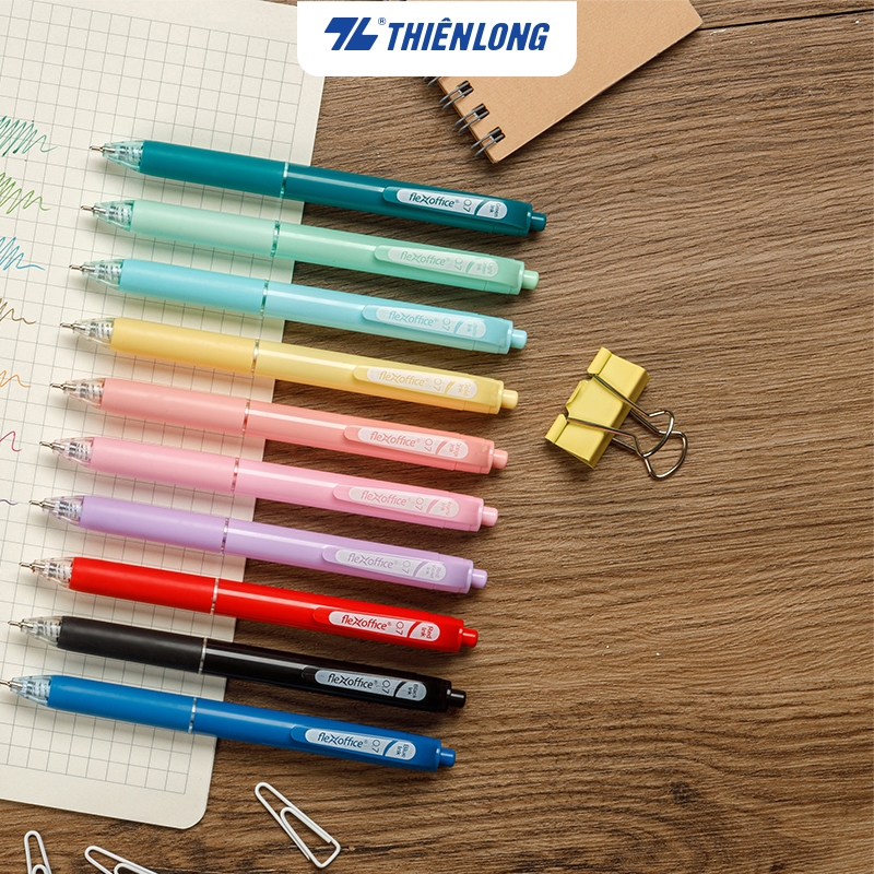 Bút Gel B Thiên Long Flexoffice FO-056 - Mực tiêu chuẩn châu Âu - Túi 10 màu mực - Phù hợp nhu cầu mỹ thuật, đánh dấu