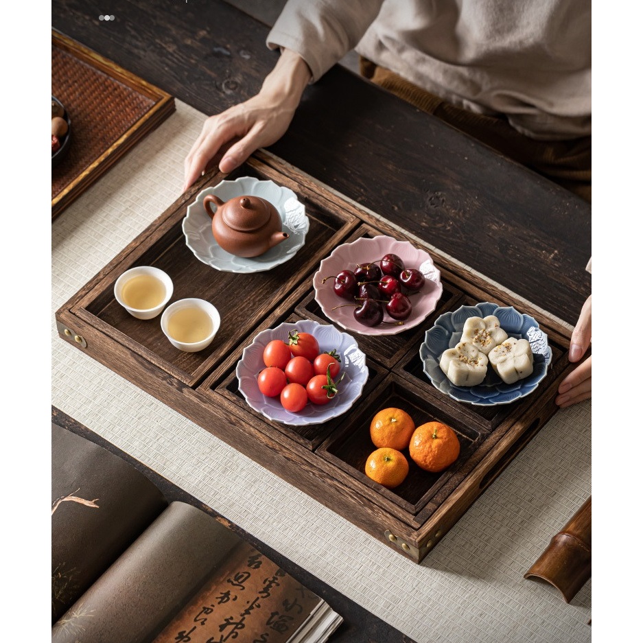 Đĩa Sứ Đức Hóa Đựng Trái Cây Đồ Khô Bánh Trên Bàn Trà