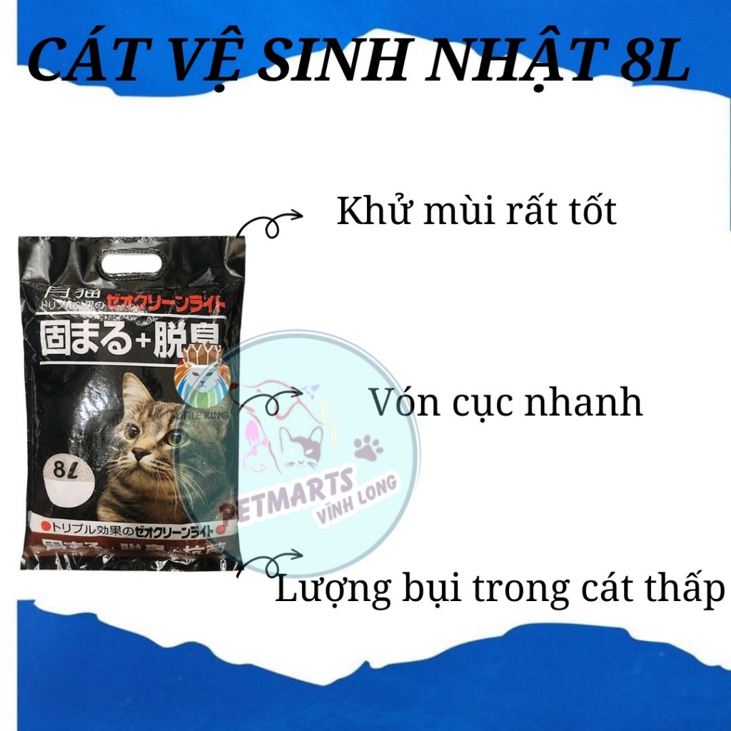 HÀNG CHÍNH HÃNG - CÁT VỆ SINH CHO MÈO NHẬT BẢN 8L BỊCH ĐEN 6 MÙI