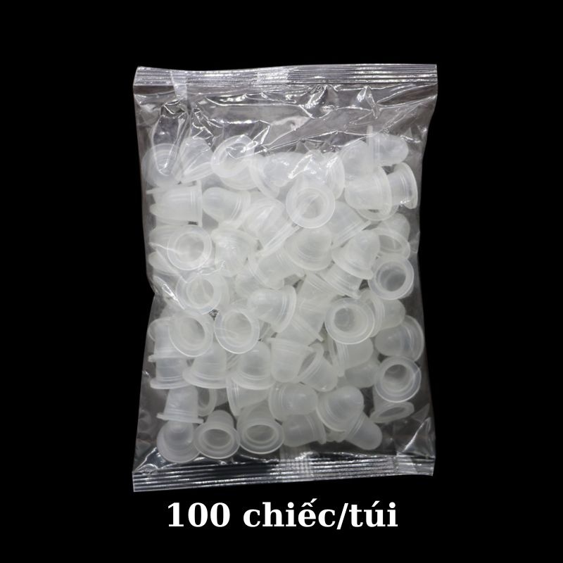 Hũ  silicon đựng mực phun xăm ,keo nối mi, sáp điêu khắc loại to và nhỏ