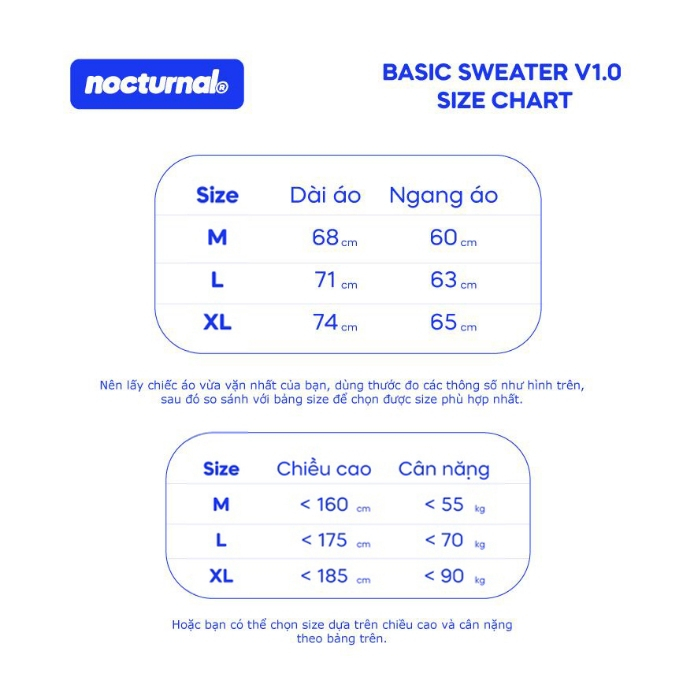Áo Sweater NOCTURNAL Basic Sweater V1.0 Nỉ Chân Cua Cotton 100% Unisex Local Brand
