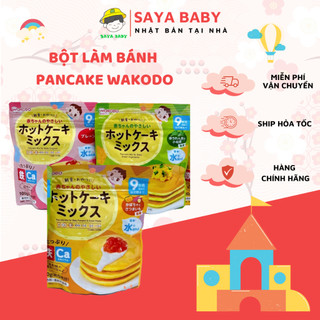 Bột Làm Bánh mì, bánh rán Pancake hotcake hữu cơ pha sẵn Wakodo Nhật Bản đủ vị cho bé ăn dặm 100gr date T8/25