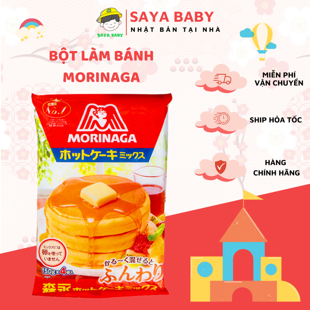 Date T1 2025Bột làm bánh Pancake Morinaga 600G Nhật Bản cho bé