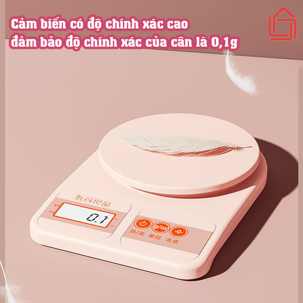 Henry Thực phẩm nhà bếp cân.Cân tiểu ly mini màu hồng hình quả dâu độ chia 0,1g tối đa 10kg