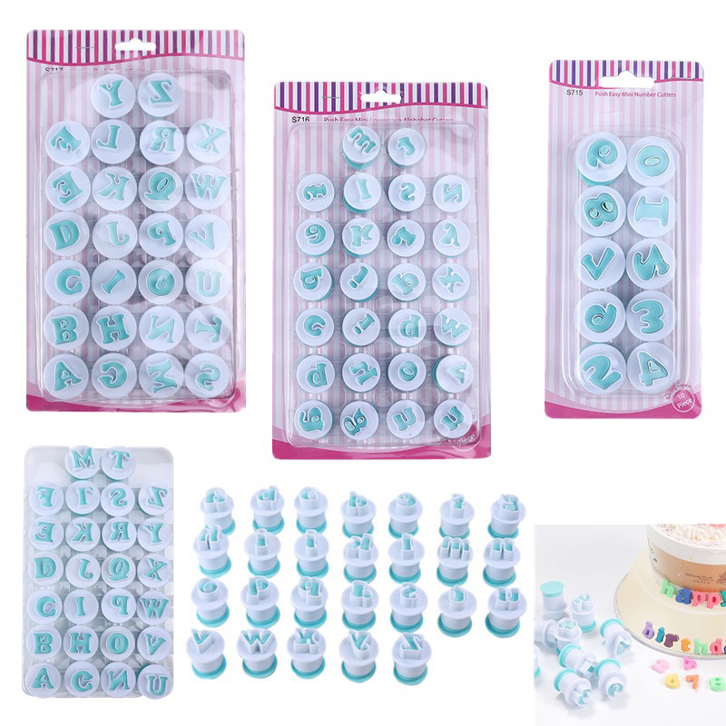 BỘ KHUÔN LÒ XO TẠO HÌNH CHỮ VÀ SỐ LÀM FONDANT,ĐẤT SÉT