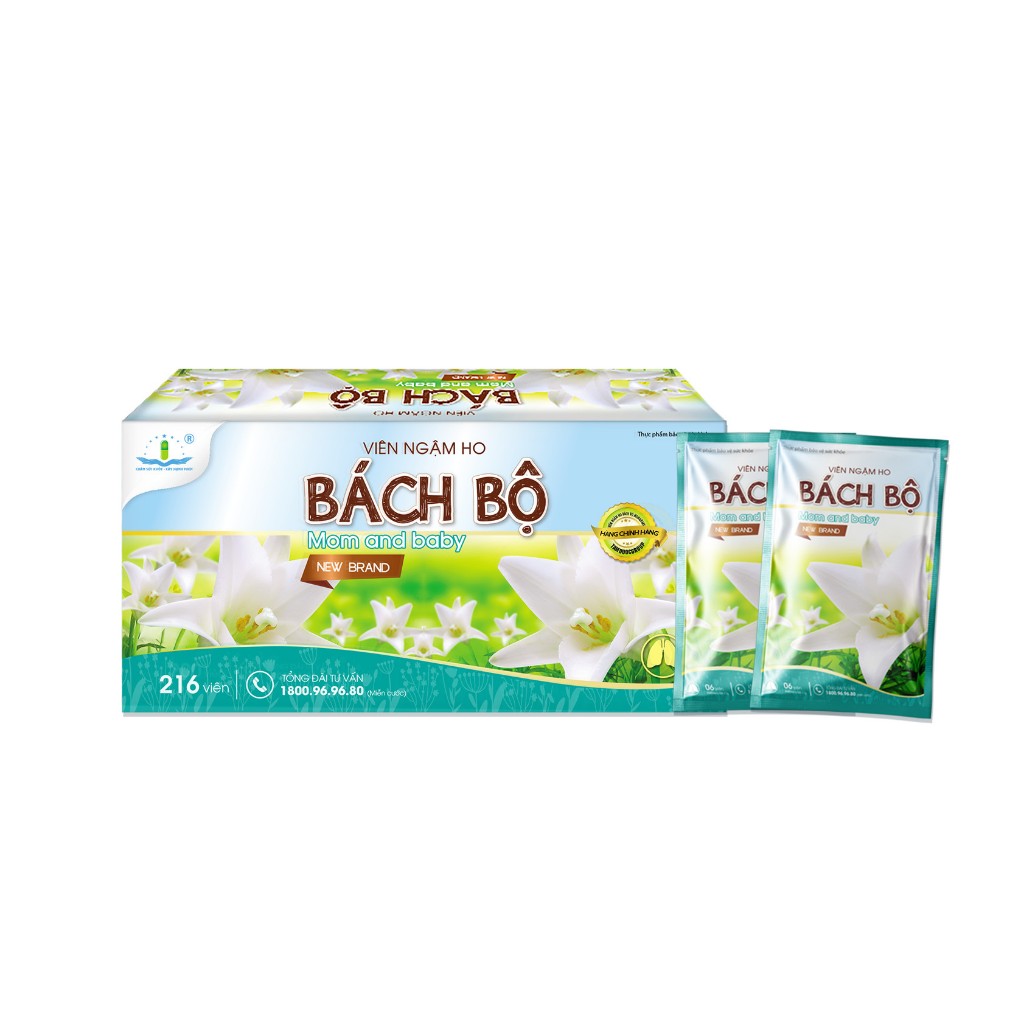 Viên ngậm ho BÁCH BỘ mom and baby giúp bổ phế, tiêu đờm, giảm ho