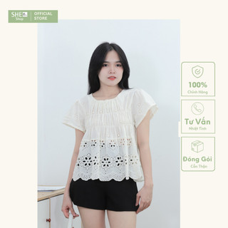 Áo babydoll thô thêu ren tiểu thư she nn