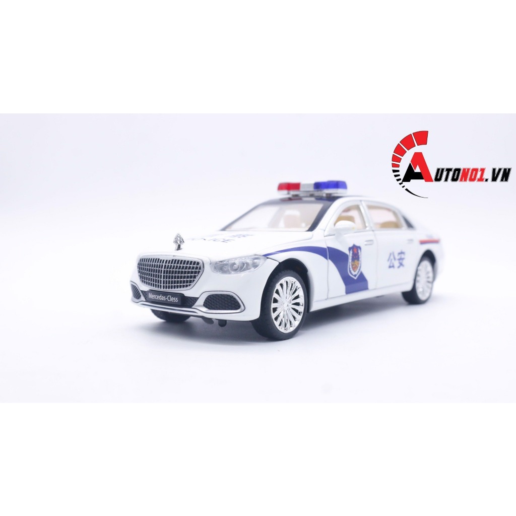 Mô hình xe ô tô Mercedes Benz Maybach S680 police full open tỉ lệ 1:24 XHD models OT234