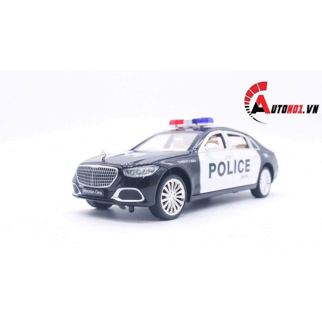 Mô hình xe ô tô Mercedes Benz Maybach S680 police full open tỉ lệ 1:24 XHD models OT234