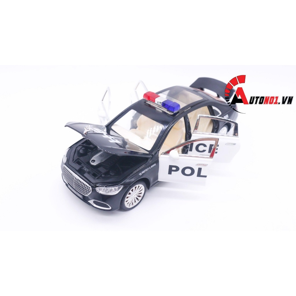 Mô hình xe ô tô Mercedes Benz Maybach S680 police full open tỉ lệ 1:24 XHD models OT234