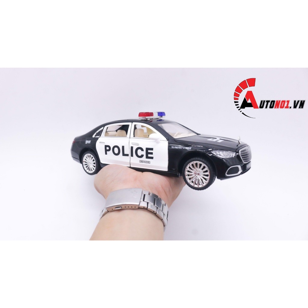 Mô hình xe ô tô Mercedes Benz Maybach S680 police full open tỉ lệ 1:24 XHD models OT234