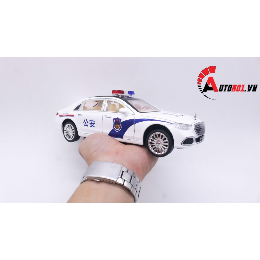 Mô hình xe ô tô Mercedes Benz Maybach S680 police full open tỉ lệ 1:24 XHD models OT234