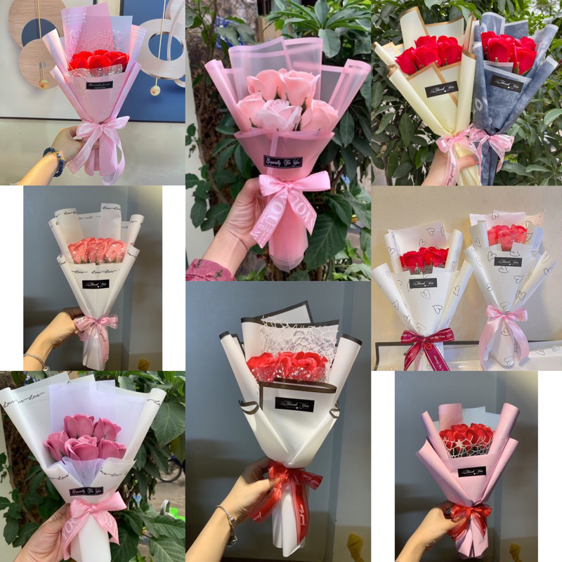 Hoa sáp bó 5 bông siêu xinh