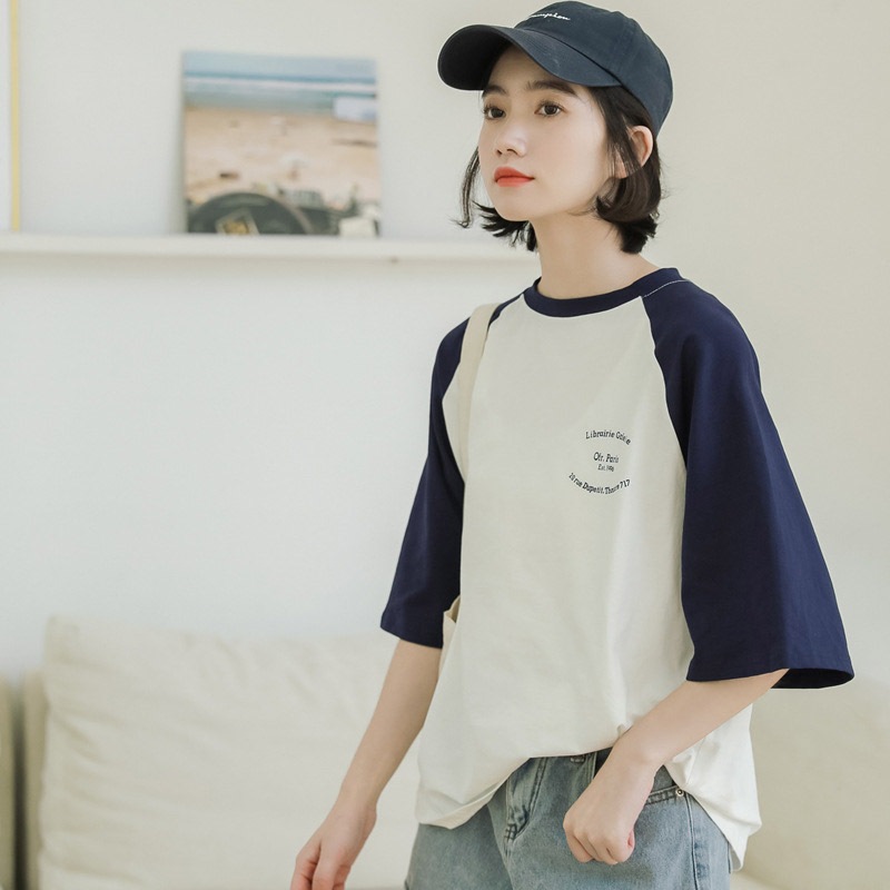 Áo Thun Nữ, Áo Raglan Tee MENINA, Chất Cotton Form Rộng Cho  Nữ