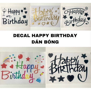 Decal chữ happy birthday dán bóng jumbo