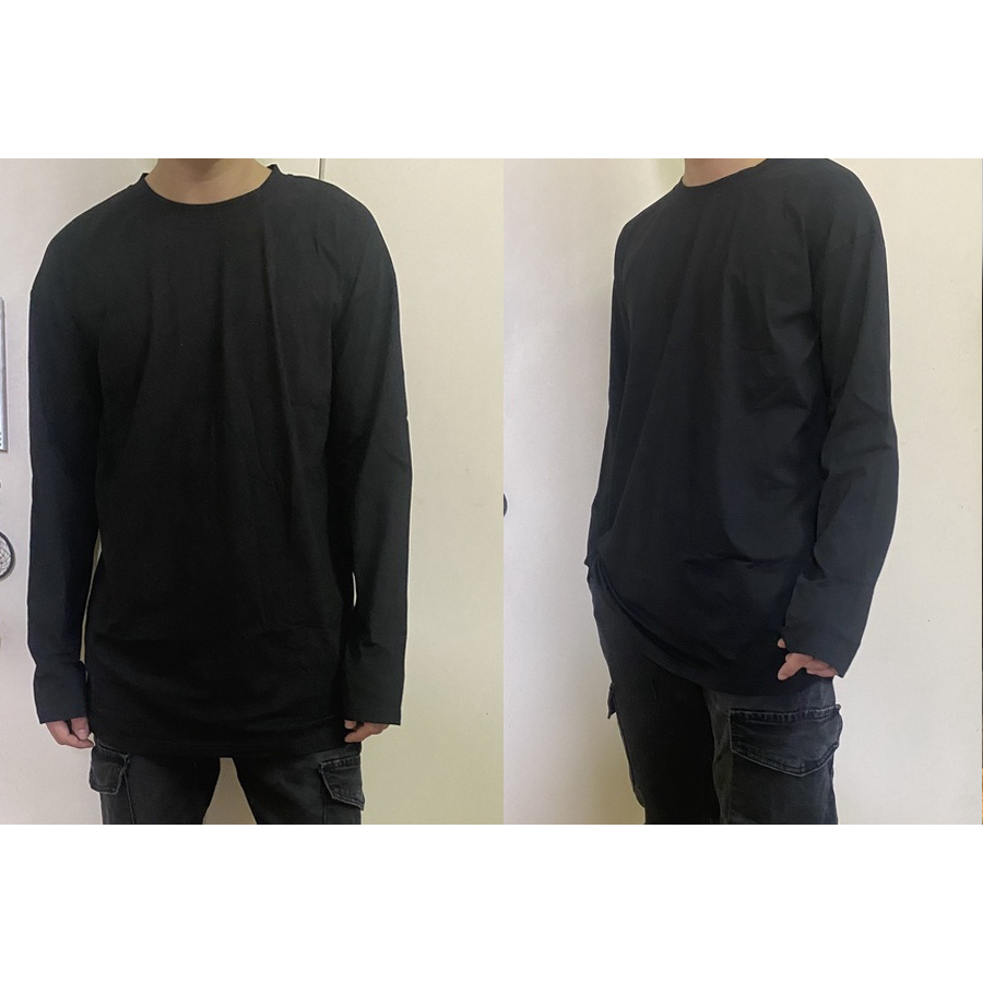 Áo longtee form rộng đen trơn Brocode