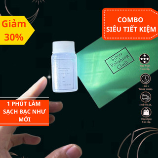 Combo nước rửa bạc khăn lai bạc làm sạch trang sức bạc hiệu quả tức thì