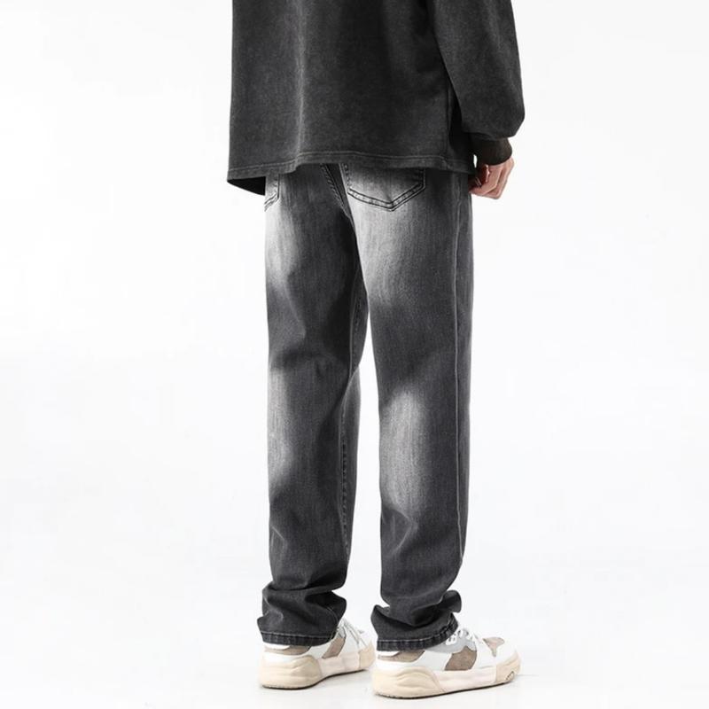 Quần Jean Nam Dáng Baggy Màu Xám Khói Chất Vải Dày Dặn Phối Wash Smoke Grey V.1