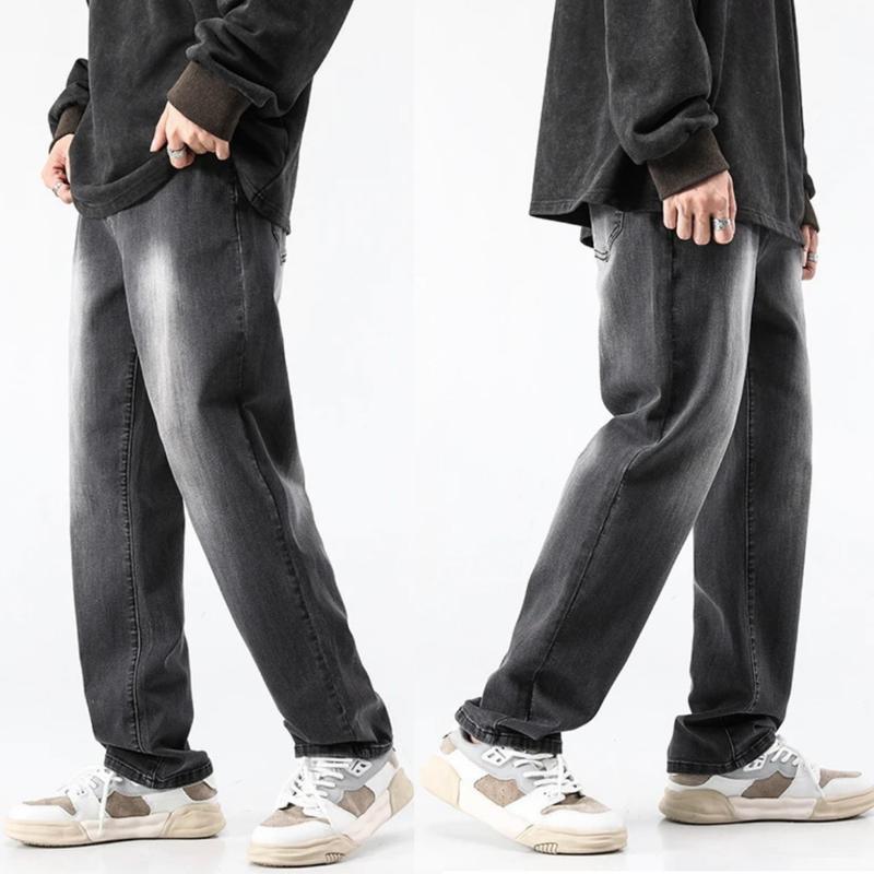Quần Jean Nam Dáng Baggy Màu Xám Khói Chất Vải Dày Dặn Phối Wash Smoke Grey V.1