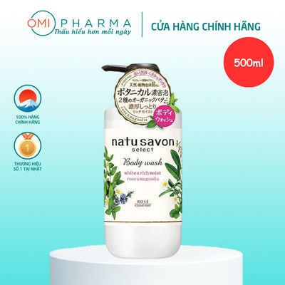 Sữa Tắm Tạo Bọt Dưỡng Trắng Và Làm Mềm Mịn Da Hương Hoa Hồng Và Mộc Lan Softymo Kosé Natu Savon Nhật Bản Chai 500ml