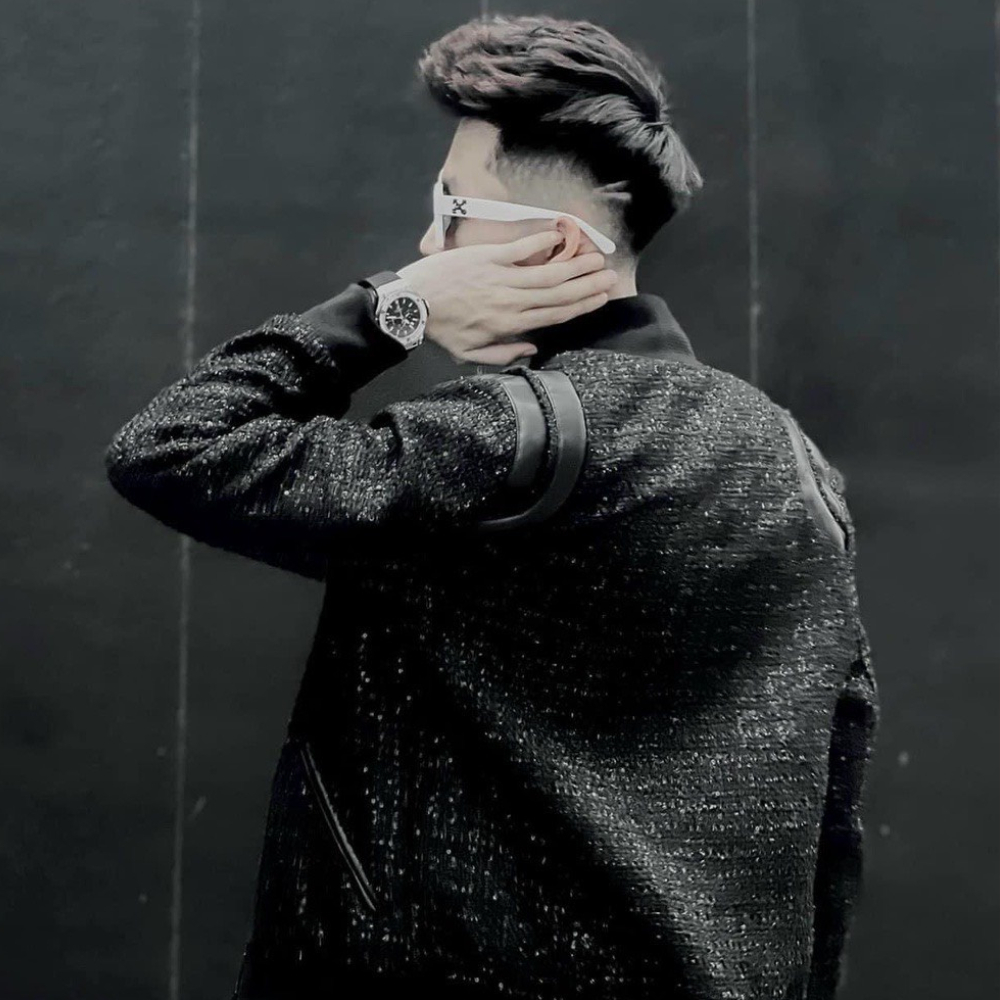 Áo khoác teddy bomber nam nữ vải dạ đính kim tuyến thêu sọc da đen hai vai bo ống 2 lớp dày dặn