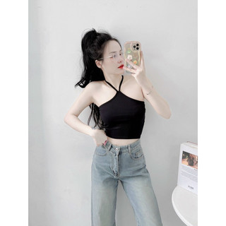 Áo Thun nữ cổ yếm, Áo crotop nữ cổ yếm